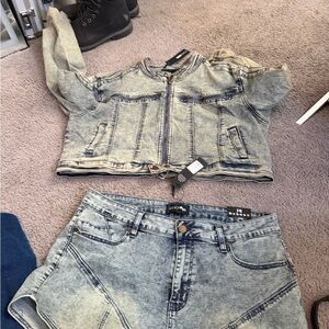 Denim Jacket xl and 16 Shorts Set